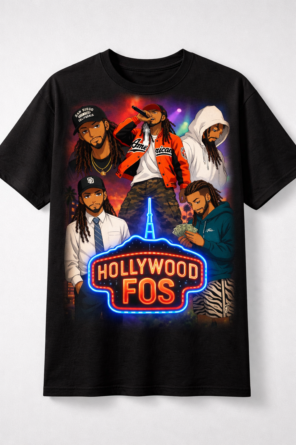Hollywood Fos Neon Collage Tee